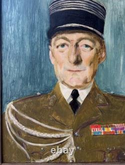 1900's Male General Military Portrait Original Antique Oil painting Framed