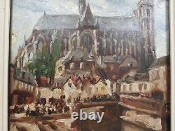 1924 Cathedrale D Amiens Huile Cadre 1924 Larose Levy A Identifier Tableau