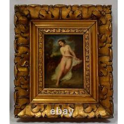 19ème siècle Peinture ancienne à l'huile Baignoire Venus 51x44 cm