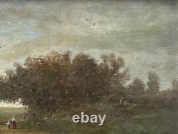 19th Cent. Barbizon School Original Oil Painting Landscape Framed, Signed