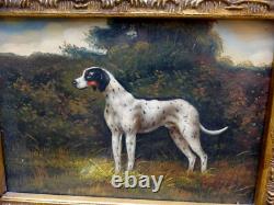2Tableaux CHIENS Chasse BIGGS & SON Carvers & Gilders Picture Makers & Restorers