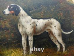 2Tableaux CHIENS Chasse BIGGS & SON Carvers & Gilders Picture Makers & Restorers