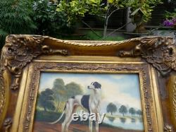 2Tableaux CHIENS Chasse BIGGS & SON Carvers & Gilders Picture Makers & Restorers