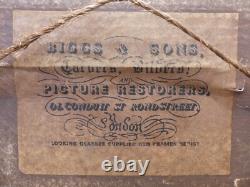 2Tableaux CHIENS Chasse BIGGS & SON Carvers & Gilders Picture Makers & Restorers