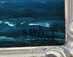 2 Lumineux & Grands Marines 1930. Voiliers De Pêche En Mer & Cote Rocheuse