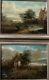2 Peintures Flamandes Xixe. Beaux Paysages Lacustres AnimÉs