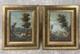 2 Peintures Italiennes. Huile Sur Cuivre Paysage Cadre Bois Dor&eacute; Sous Verre 1960