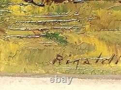 2 Tableaux signé RINALDI Paysages Peinture huile sur panneau de bois