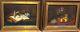 2 Tableaux Signés T. Wagner Livres Et Fruits Peinture Huile Sur Panneau De Bois