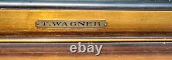 2 Tableaux signés T. WAGNER Livres et Fruits Peinture huile sur panneau de bois
