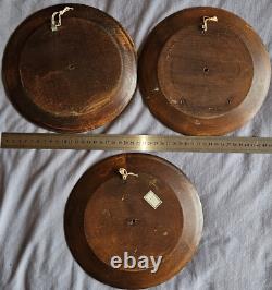 3 Tondos / peintures des Pyrénées sur bois Chateau de Lourdes Lac et montagne