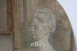 ADRIEN KARBOWSKY 1932 INTERIEUR D'AMATEUR D'ARTbuste, livres, lettres, tableaux