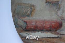 ADRIEN KARBOWSKY 1932 INTERIEUR D'AMATEUR D'ARTbuste, livres, lettres, tableaux