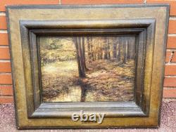 ALFONS RUBBENS. Titré Sous Bois. Peinture huile sur panneau de bois signée