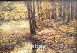 ALFONS RUBBENS. Titré Sous Bois. Peinture huile sur panneau de bois signée