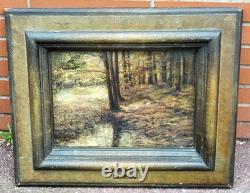 ALFONS RUBBENS. Titré Sous Bois. Peinture huile sur panneau de bois signée
