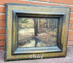 ALFONS RUBBENS. Titré Sous Bois. Peinture huile sur panneau de bois signée