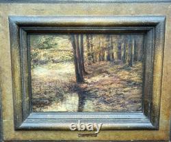 ALFONS RUBBENS. Titré Sous Bois. Peinture huile sur panneau de bois signée
