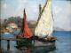 Andre Beronneau (1886-1973) Hsp Port De Carquerianne Impressionist Oil Painting