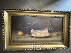 ARMAND ROBERT 1817 1890 NATURE MORTE AU LARD ET CHOUX PEINTRE D ARRAS né en 1862