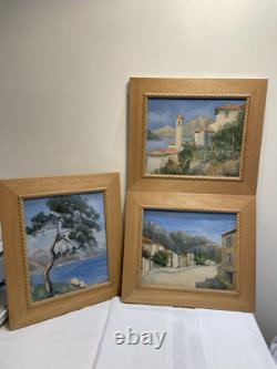 A. FLEURYNCK Ensemble de trois tableaux Provence Roquebrune Fréjus Estérel
