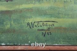 Abel Valabregue HST signé et daté 9 1923 Paysage de sous bois
