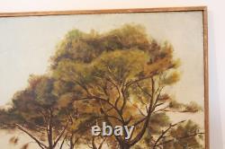 Abel Valabregue HST signé et daté 9 1923 Paysage de sous bois