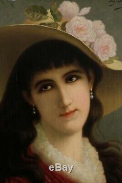 Agapit Stevens, 1849, Portrait, Jeune dame, Femme, Cotation jusque 15000 euros