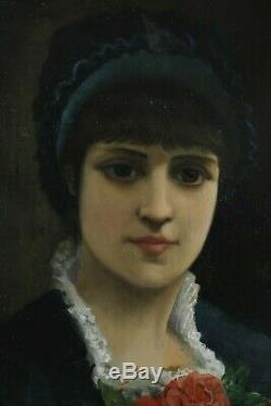 Agapit Stevens, 1849, Portrait, Jeune femme, Dame, Cotation jusque 15000 euros