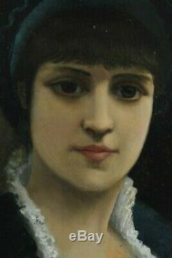 Agapit Stevens, 1849, Portrait, Jeune femme, Dame, Cotation jusque 15000 euros