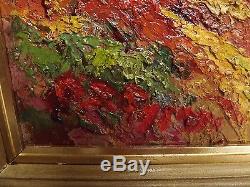 Agay roches rouge bord de mer Esterel. Huile/bois signé. Tableau 72x61 cm