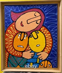 Alain Trez huile sur panneau signée dessinateur presse humoristique et peintre