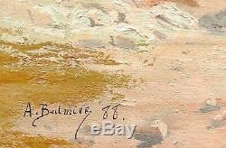 Albert BALMIER tableau huile paysage Midi Provence Villeneuve les lez AVIGNON