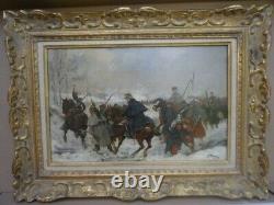 Albert BLIGNY-GUERRE DE 1870-paire d'huiles sur panneaux d'acajou-militaria