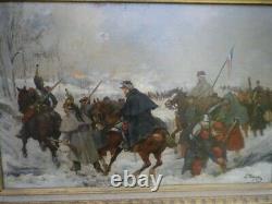Albert BLIGNY-GUERRE DE 1870-paire d'huiles sur panneaux d'acajou-militaria