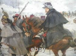 Albert BLIGNY-GUERRE DE 1870-paire d'huiles sur panneaux d'acajou-militaria