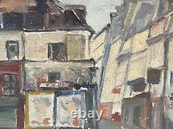 Albert Bayer (1895-1967) Huile sur bois Rue de Paris 1946