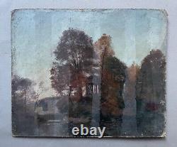 Albert Dagnaux, Vue Du Bois De Boulogne, Huile Sur Carton Signée, Fin XIXe