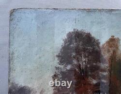 Albert Dagnaux, Vue Du Bois De Boulogne, Huile Sur Carton Signée, Fin XIXe
