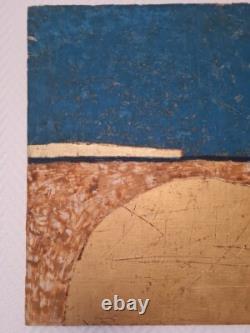 Albert Diato (1927-1985) Huile sur Panneau Bois abstrait années 60