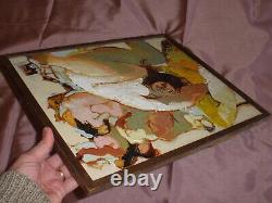 Albert GUILLOU Huile sur toile sur panneau bois Femmes nues sur la plage