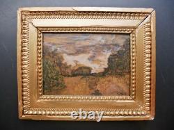 Alexandre Defaux (1826-1900) Paysage Huile sur bois 16,5x22cm