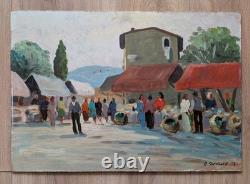 Alfredo STENGHER (1920-2000) Marché en Italie 1974