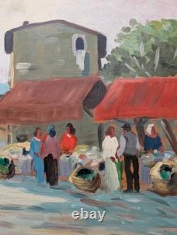 Alfredo STENGHER (1920-2000) Marché en Italie 1974