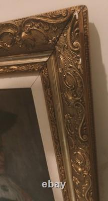 Allemagne Grand Tableau Peinture Huile Sur Bois Cadre Signé Daté 1913