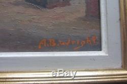 Alma (A. B.) Brockerman Wright huile sur panneau oil on board utah artist chuch