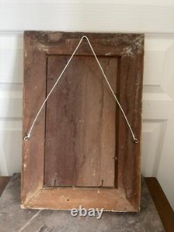Ancien Huile Bois Panneau Encadré Mousquetaire Signé XIXème 19ème