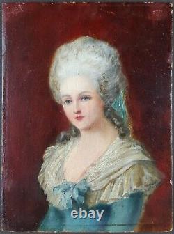 Ancien Tableau Femme de la Noblesse Peinture Huile Portrait Oil Painting Woman