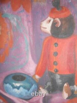Ancien Tableau HSP Huile sur Bois Nature Morte Robert Barriot