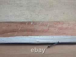 Ancien Tableau Huile Sur Toile cerf dans les bois Signé Thomas
